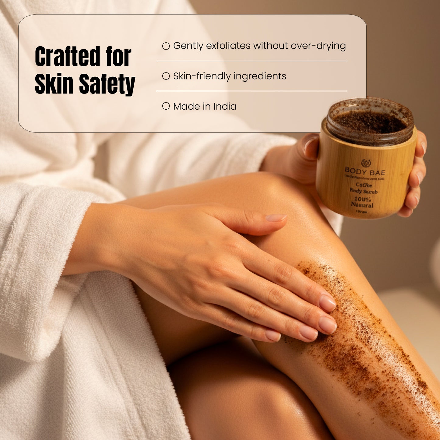 BodyBae Coffee Body Scrub | Natural Exfoliating & Skin Smoothing Scrub