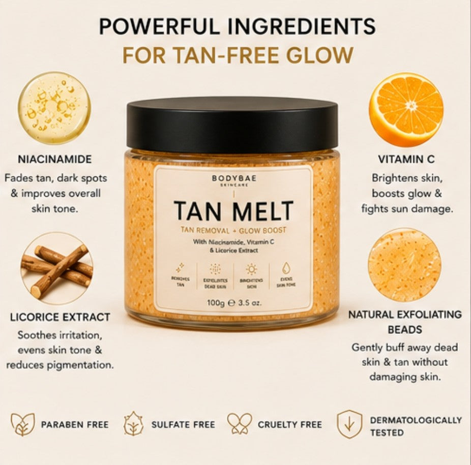 BodyBae Tan Melt Instant De-Tan Cream | Tan Removal & Brightening