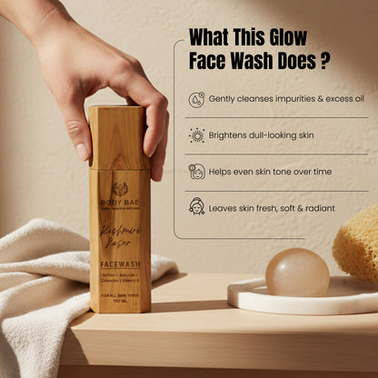 BodyBae Kashmiri Kesar Face Wash | Brightening & Gentle Glow Cleanser
