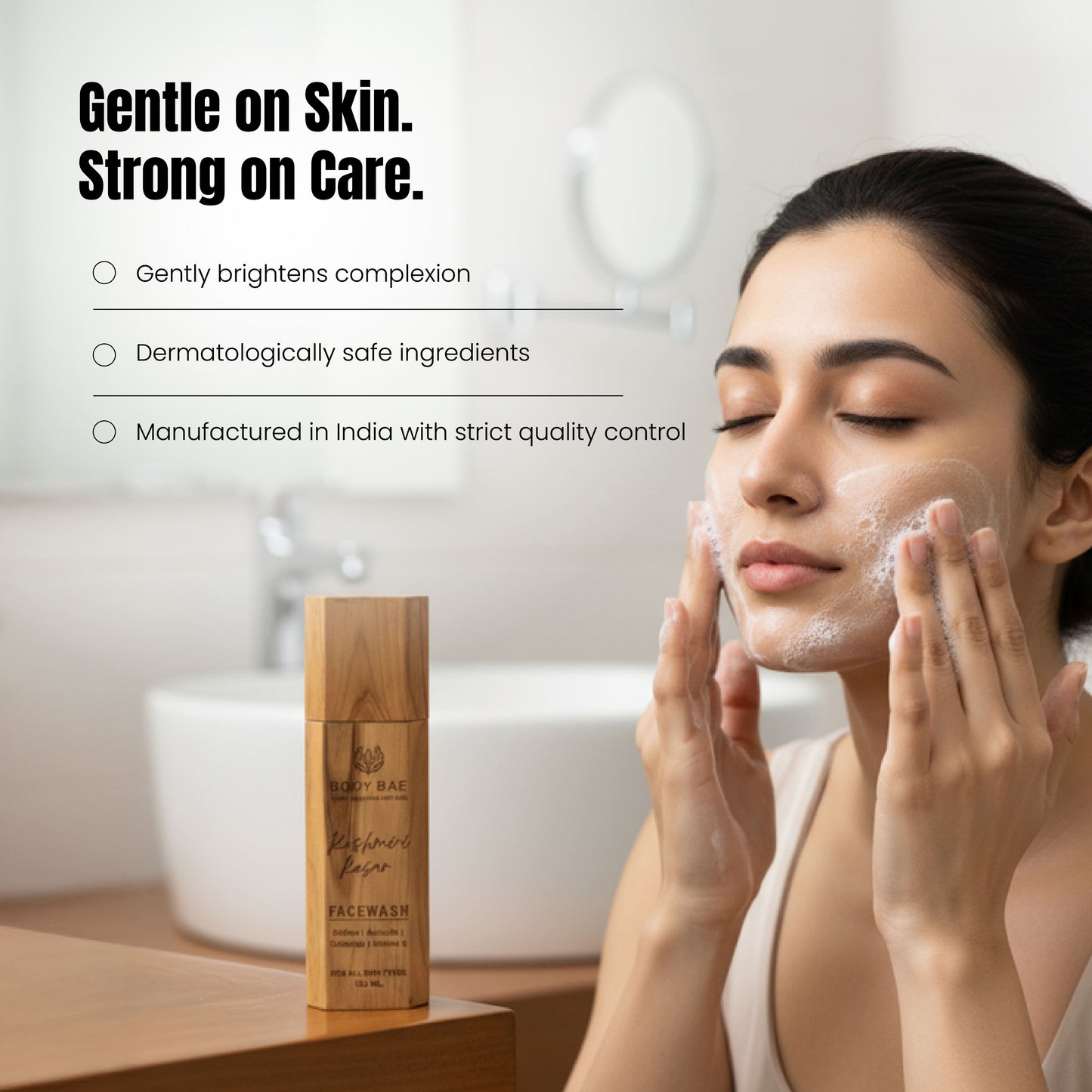 BodyBae Kashmiri Kesar Face Wash | Brightening & Gentle Glow Cleanser