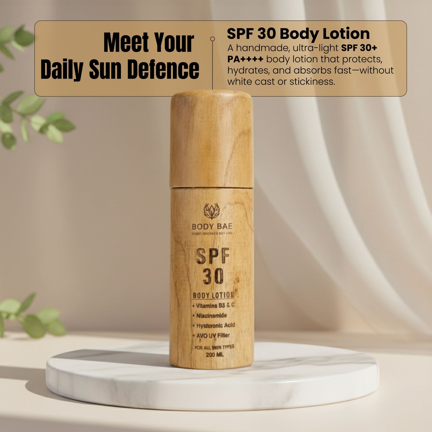 BodyBae SPF 30 Body Lotion | Hydrating Sunscreen Moisturizer with Vitamin C
