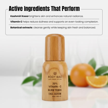 BodyBae Vitamin C Glow Tonic Face Serum | Brightening & Hydrating Serum