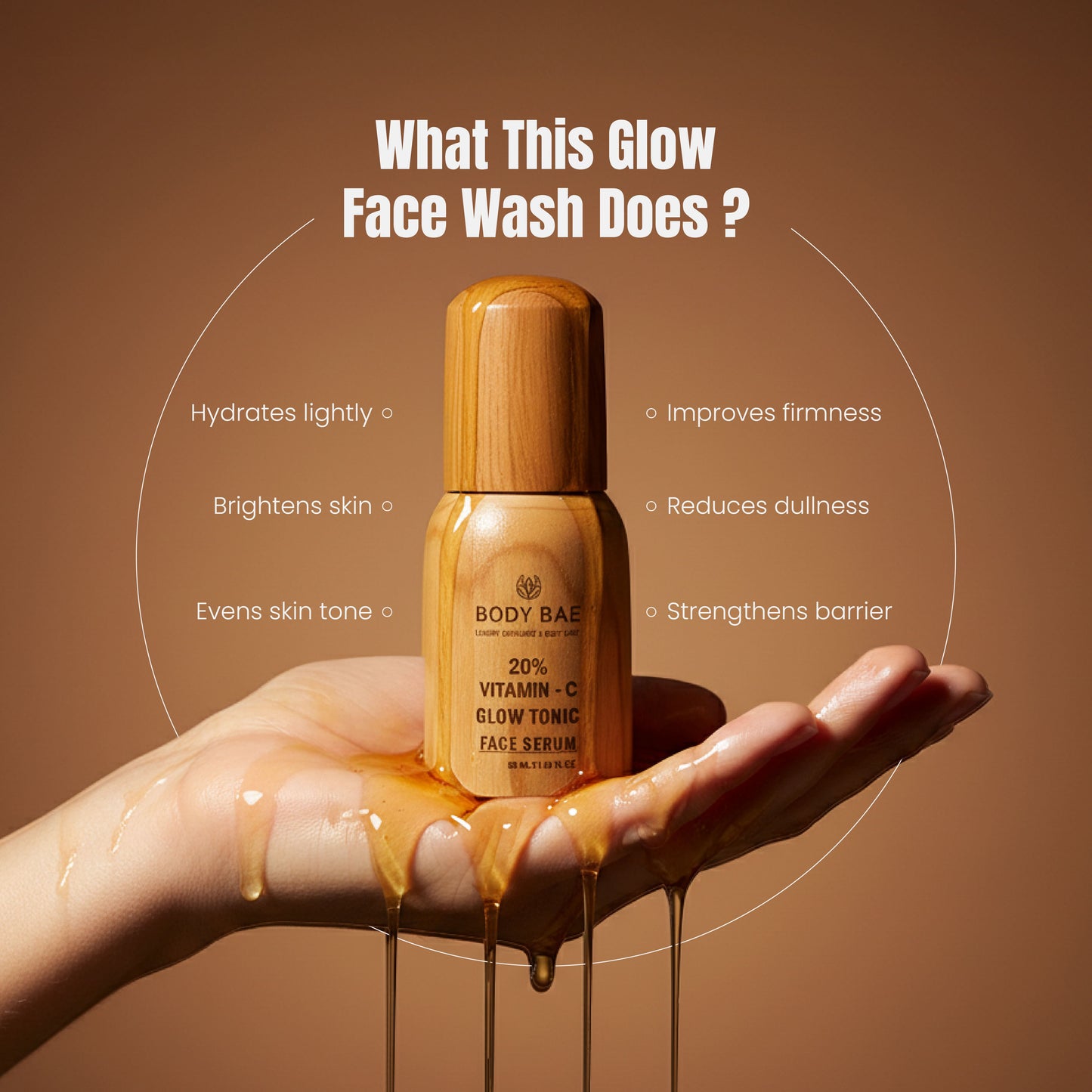 BodyBae Vitamin C Glow Tonic Face Serum | Brightening & Hydrating Serum