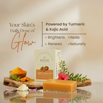 BodyBae Turmeric & Kojic Acid Soap | Brightening Anti-Pigmentation Herbal Soap